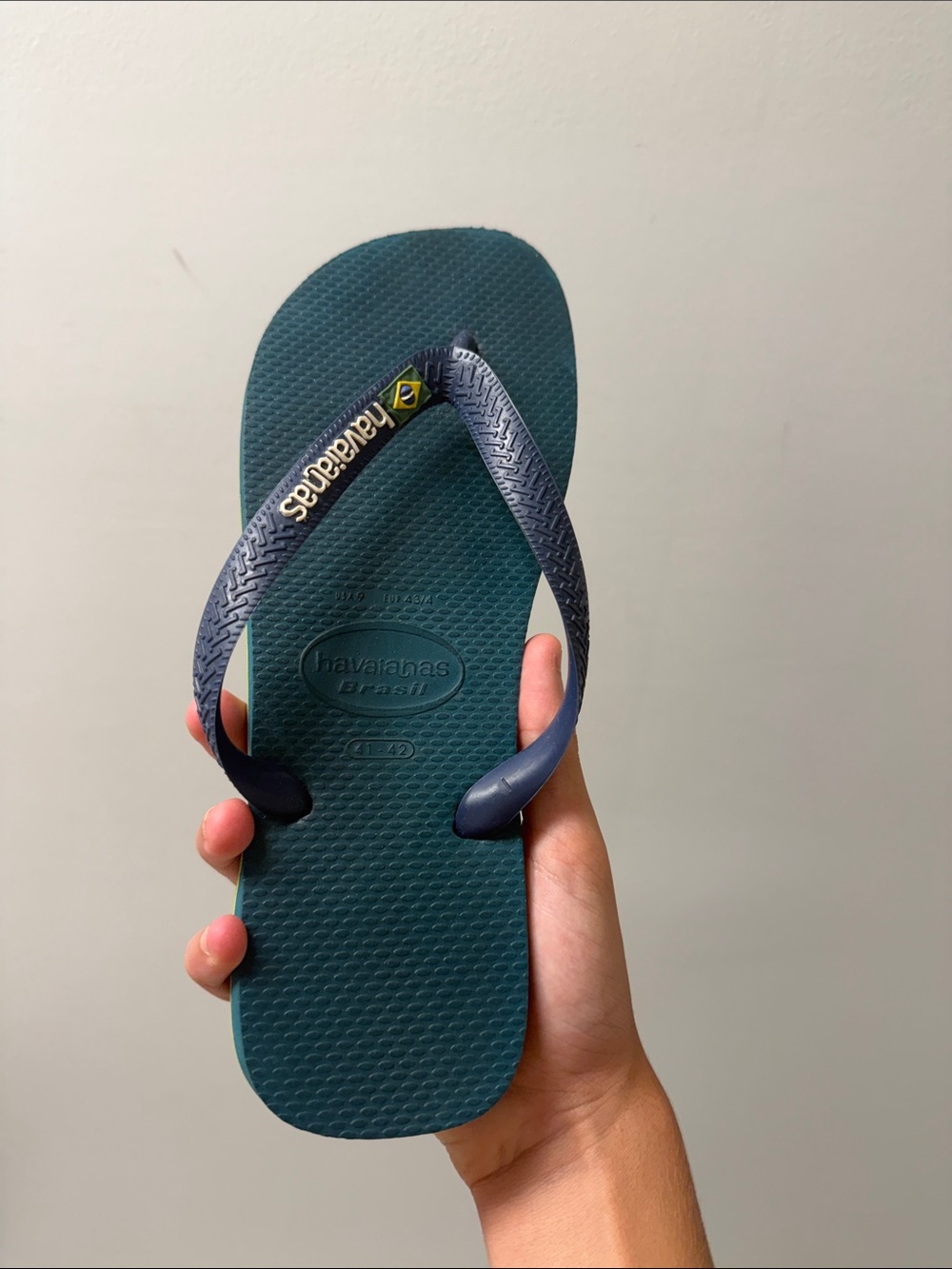 Havaianas Green-Blue Flip Flop with Navy Straps